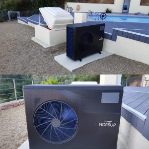 heat pump at pool side